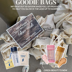 Goodie bags with Daily Wellness Club products, Daily Shake Vanilla Protein, Daily Shake Vanilla Latte and Ciroa Beauty shimmer sticks 