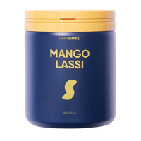 Blue container of DailyShake Mango Lassi on a white background